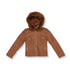 Giacca in similpelle color cuoio con pelliccia Lora Ferres, Abbigliamento Donna, SKU j612000024, Immagine 0